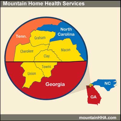 Mountain Home Health Services - map of counties